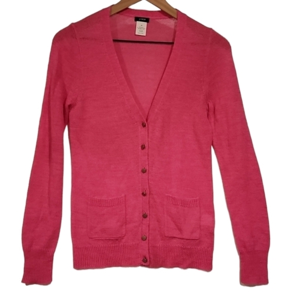 J. Crew Crystal Button Cardigan Superfine Alpaca Merino Wool Blend Sweater Cardi - Picture 1 of 9